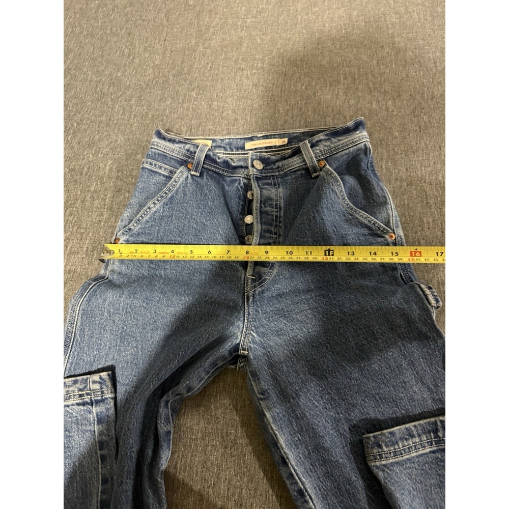 Levi's Premium Ribcage Straight Cargo Style Jeans Sz 26 - Picture 6 of 13